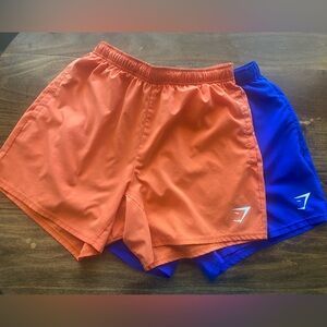 Bundle (2) Gymshark Men's Orange and Blue Shorts